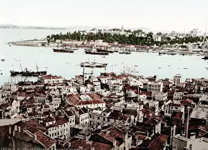 Photochrome: c.1890s Turkey - ships in the Bosphorous