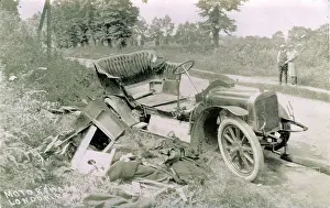 Guildford: C1905 Argyll Vintage Car Accident, London Road, Guildford, E