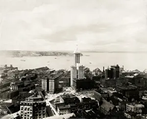 Gelatin: c.1920's Pacific Ocean, docks Seattle, Washington, c.1920s