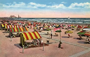 Sunbathers: Cabanas and Umbrellas