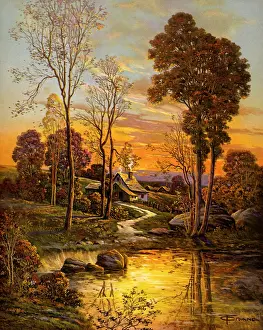 Sundown: Cabin in Sunset