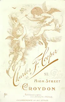Cupids: Cabinet photo, design on back, Charles Cooper, photographer