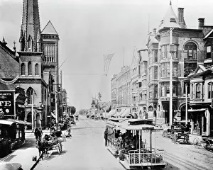 Asp001: Cable Car Downtown on Broadway Looking South From