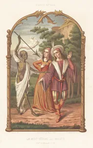 Xve Siecle: The Cadaver of Death separates the lovers with his bolt