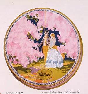 Cadbury: Cadbury chocolate box lid with pink blossom