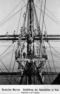Kiel: Cadet training on a sail training ship, 1906