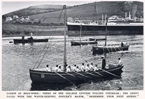 Seamanship: Cadets at boat work, River Dart