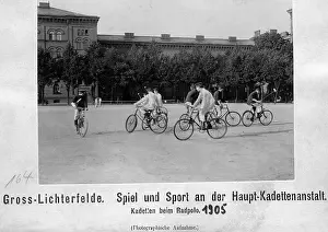 Lichterfelde: Cadets playing bicycle polo, 1905