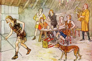 Caedmon: Caedmon leaving a feast