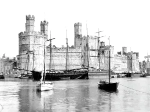 Caernarfon: Caernarfon, Castle from the Ferry c1890