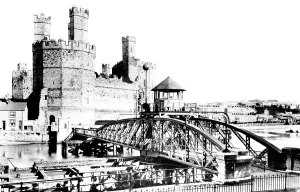 Caernarfon: Caernarfon, the Castle and Swing Bridge 1906