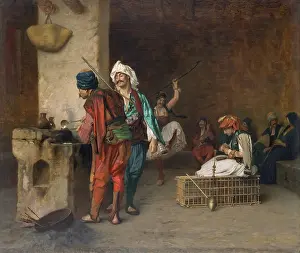 Representational: CAFE HOUSE, CAIRO, (CASTING BULLETS), by Jean-Leon