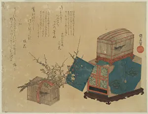 Caged: Caged bush warbler and plum