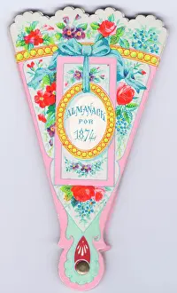 Almanack: Calendar for 1874 in the form of a fan