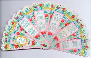 Almanack: Calendar for 1874 in the form of a fan