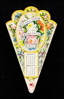 Almanack: Calendar for 1875 in the form of a fan