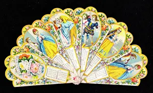 Almanack: Calendar for 1875 in the form of a fan