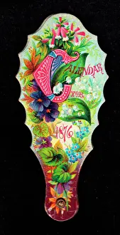 Almanack: Calendar for 1876 in the form of a fan