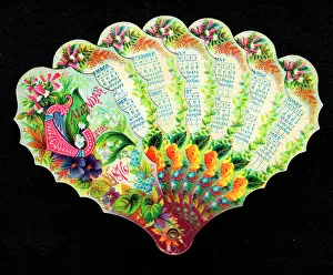 Almanack: Calendar for 1876 in the form of a fan