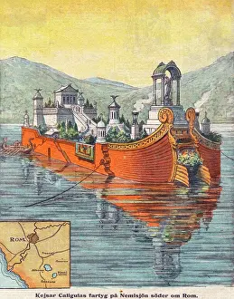 Plumbing: Caligula's floating palace, Lake Nemi, near Rome, Italy