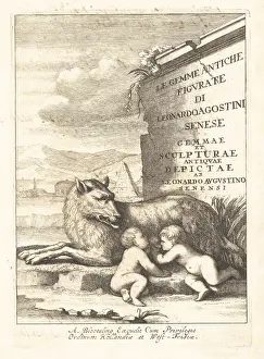 Abraham Blooteling: Calligraphic frontispiece to Gemmae et Sculpturae Antiquae
