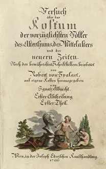 Winkelmann: Calligraphic title page with a bust of Winkelmann