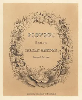 Breidenbach: Calligraphic title page with wreath of flowers