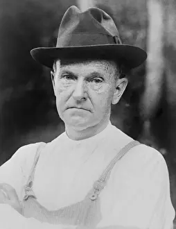 Lcgr1511: Calvin Coolidge in his farmer's work clothes. During