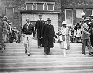 Escorted: Calvin J. Coolidge with bodyguards, 1927