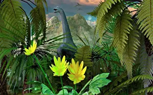 Diet: A Camarasaurus dinosaur dieting on the fresh upper leaves ?