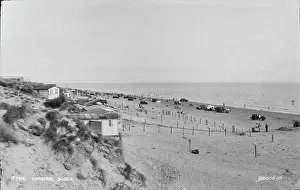 Huts: Camber Sands Beach Scene