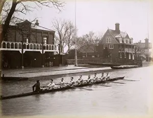 Sportsmen: Cambridge rowing crew on the River Cam, 1911