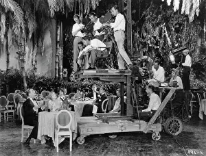 Hallam: A camera crane in use. Director Mervyn