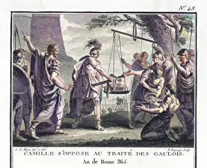Gauls: Camillus opposes a treaty with the Gauls