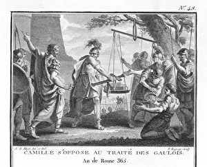 Gauls: Camillus opposes a treaty with the Gauls