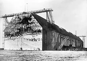 Visibility: Camouflaged airship hangar, 1916