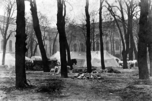 Uprisings: Camp of the government troops in the garden