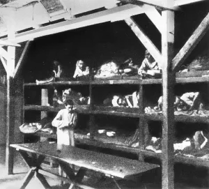 Infirmary: Camp internees in the so-called hospital wing of the concent