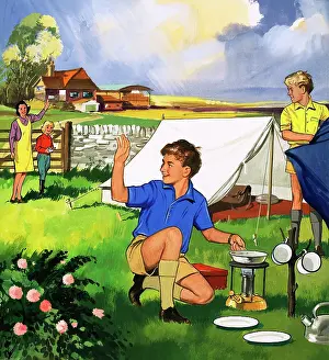 Campers: Camping in a tent