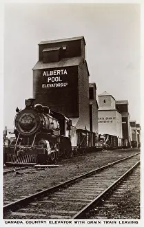Elevators: Canada - Country Grain Elevator - Train leaving