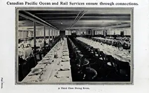 Steamships: Canadian Pacific Third Class Dining Room
