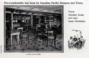 Steamships: Canadian Pacific Third Class Lounge