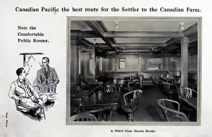 Steamships: Canadian Pacific Third Class Smoke Room