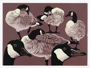 Linocut: Canadian Sextet