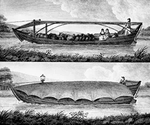 Improve: Canal boat for passengers and freight with framework