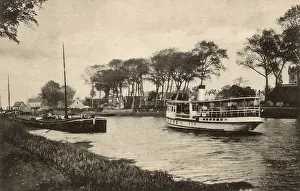 Steamboats: Canal with boats, Sluis, Netherlands