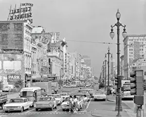 Lampposts: Canal Street From Chartres and Camp Streets Looking