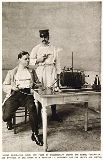 Respiration: Candidate for the French Air Service undergoing tests