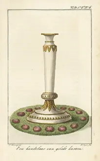 Interior Decoration: Candlestick made of painted cardboard
