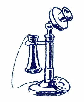 Candlestick: Candlestick telephone, 1920s printer's block